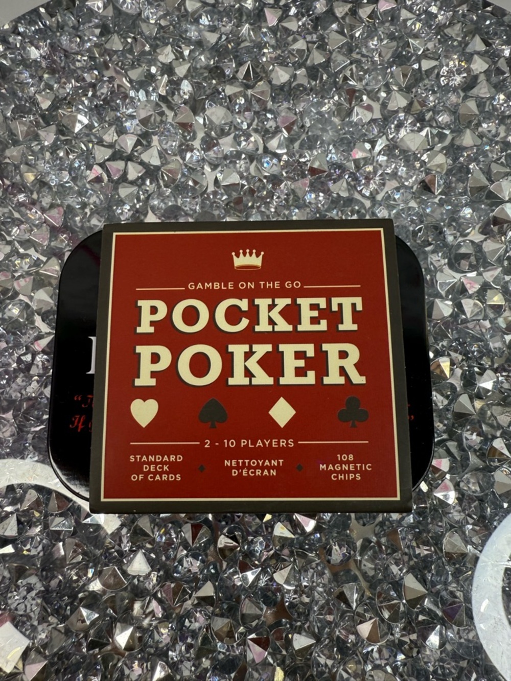 Restoration Hardware pocket poker game travel Red and Black Pocket Poker Tin